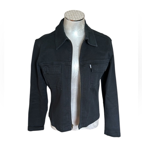 Levi's Jackets & Blazers - Vintage Levi's Silvertab Black stretch Jean Jacket zippered closure Medium